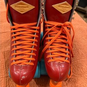 Riedell Men’s size 8 Red Roller Skates with Orange Laces